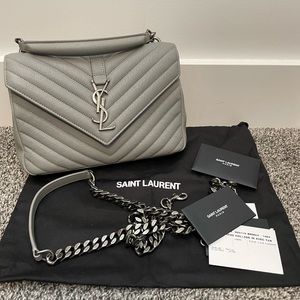 YSL College Bag ( New Stone Grey)